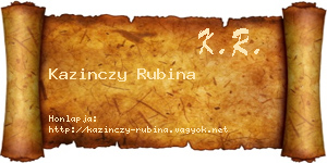 Kazinczy Rubina névjegykártya